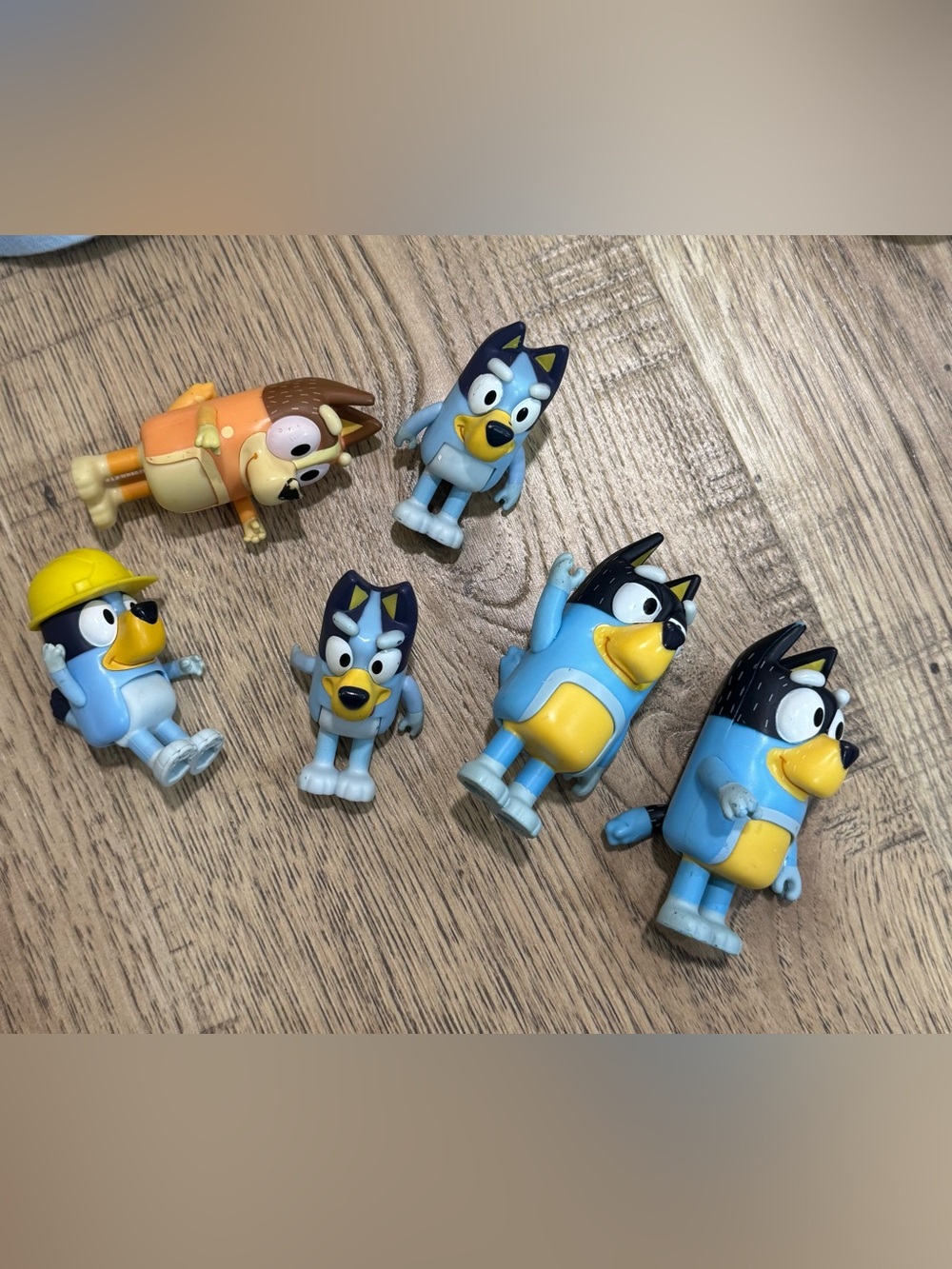 Bluey Character Figure Set - Assorted Blue and Yellow Toy Dogs